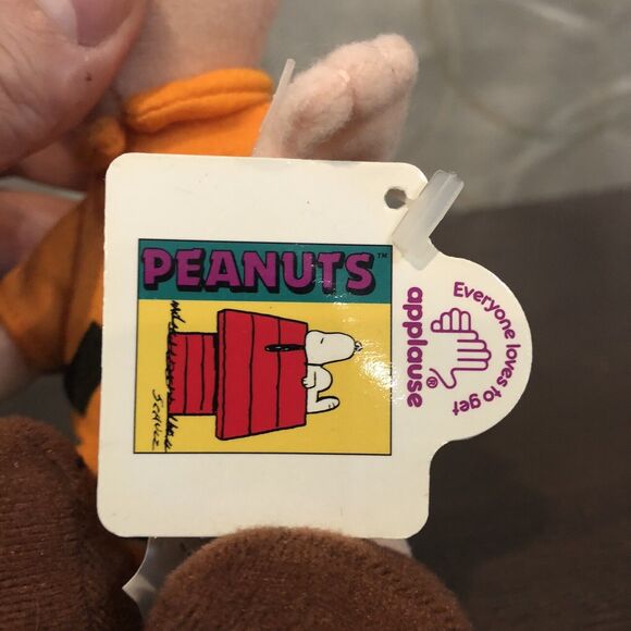 Vintage Peanuts Charlie Brown Mini Bean Bag Toy Plush Applause W/ Tags 8” - Picture 10 of 11